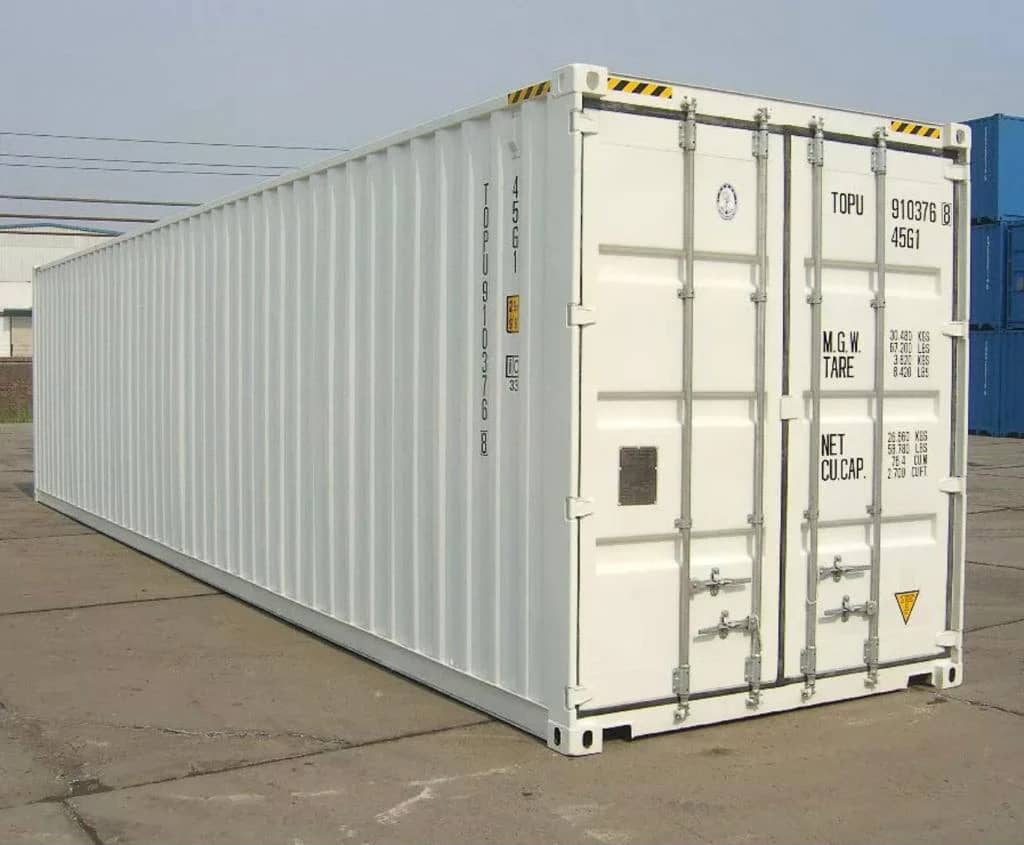 Contenedor marítimo blanco de 40 pies – nuevo