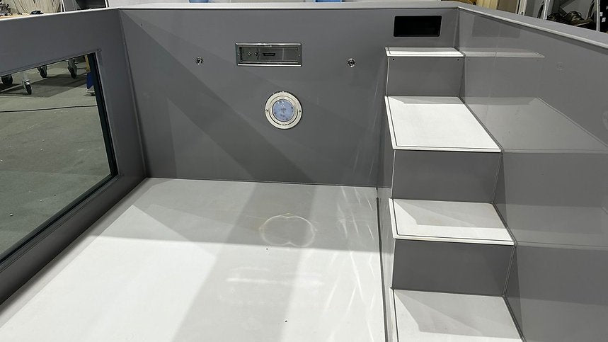 Piscina de polipropileno de 6,5 mx 2,5 m con ventana de 4 m